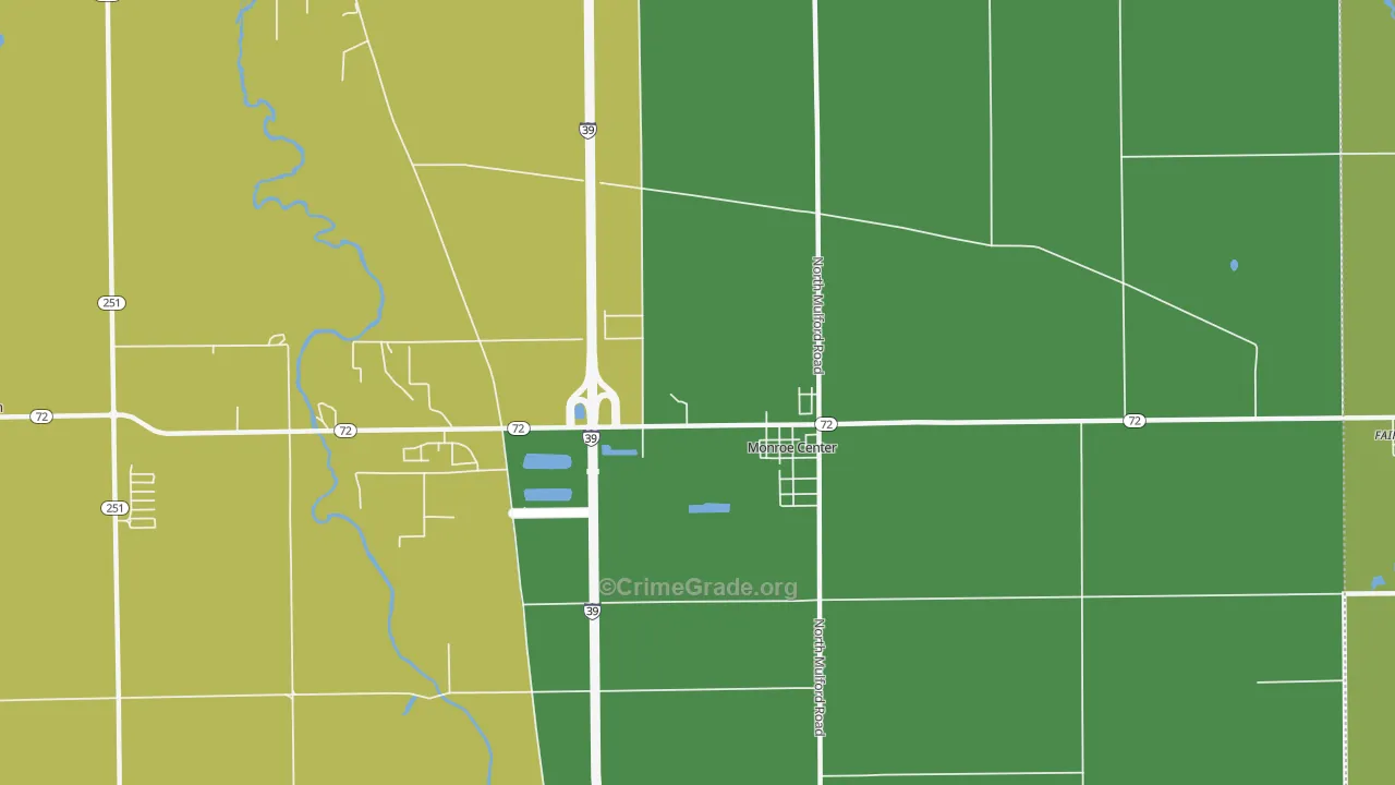 Monroe Center, IL Map of Murder Rates
