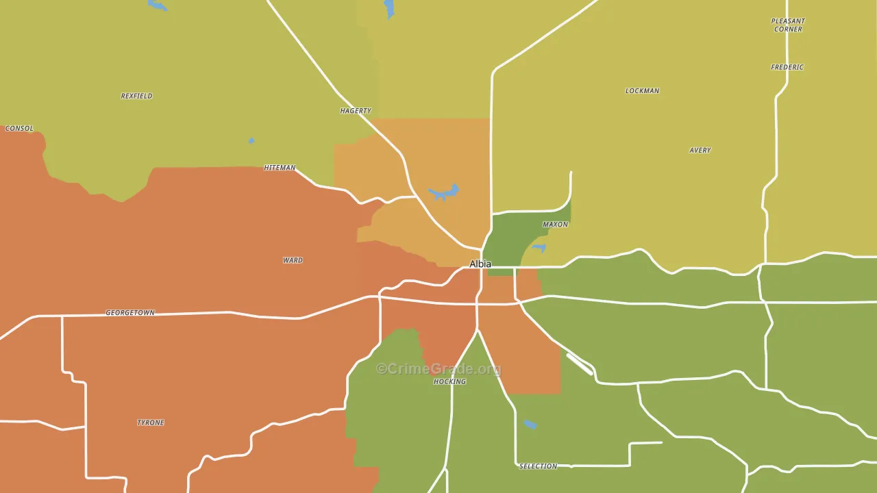Monroe County, IA Map of Murder Rates