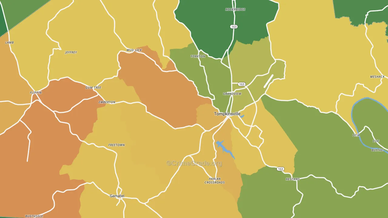 Monroe County, KY Map of Murder Rates