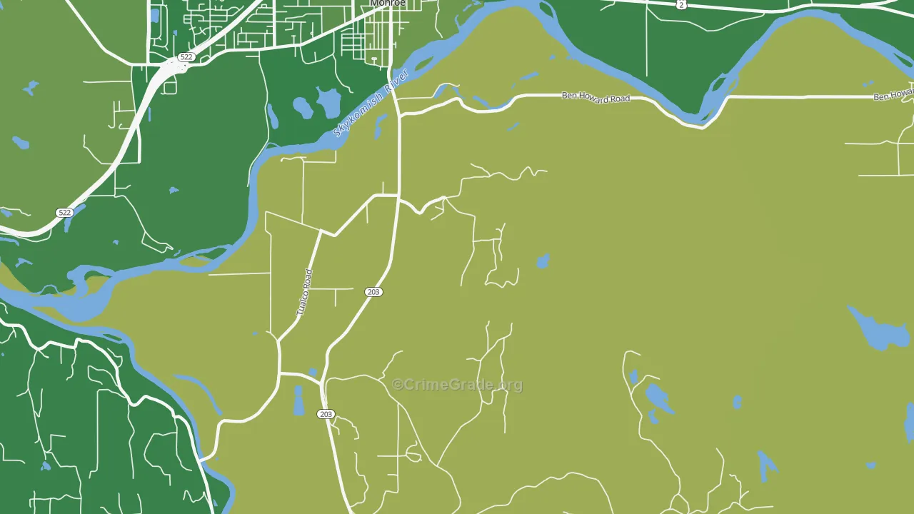 Monroe Junction, WA Map of Murder Rates