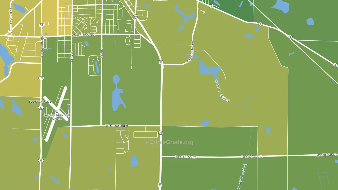 Monroe Manor, IN Map of Murder Rates