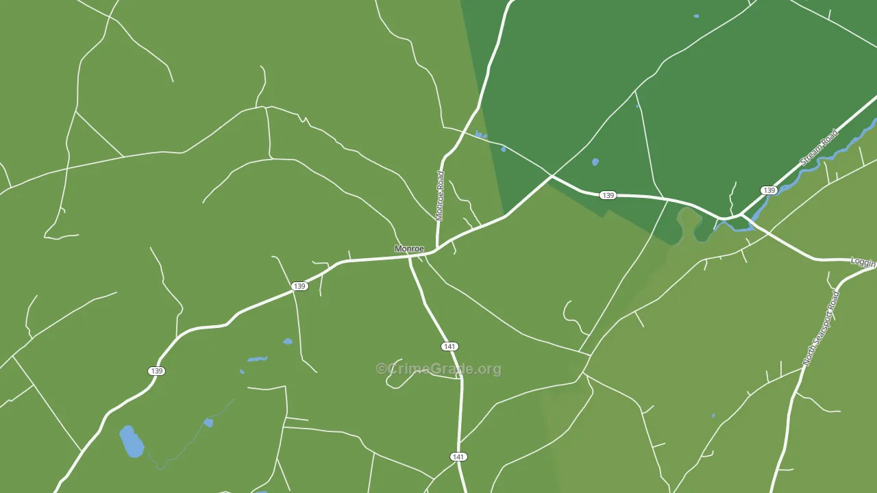 Monroe, ME Map of Murder Rates