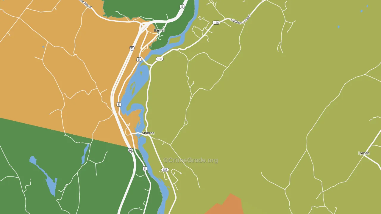 Monroe, NH Map of Murder Rates