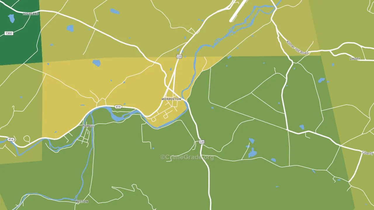 Monroe, PA Map of Murder Rates