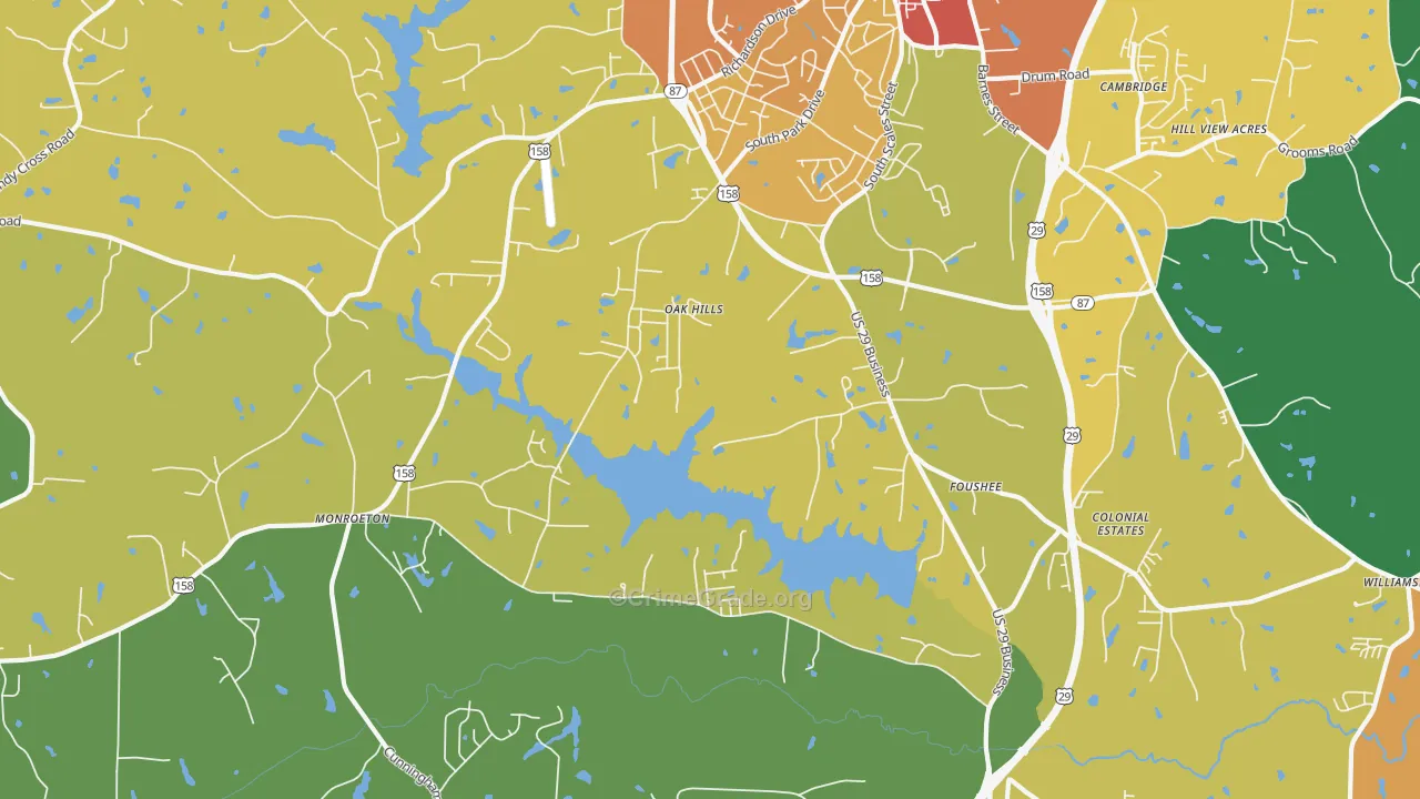 Monroeton, NC Map of Murder Rates