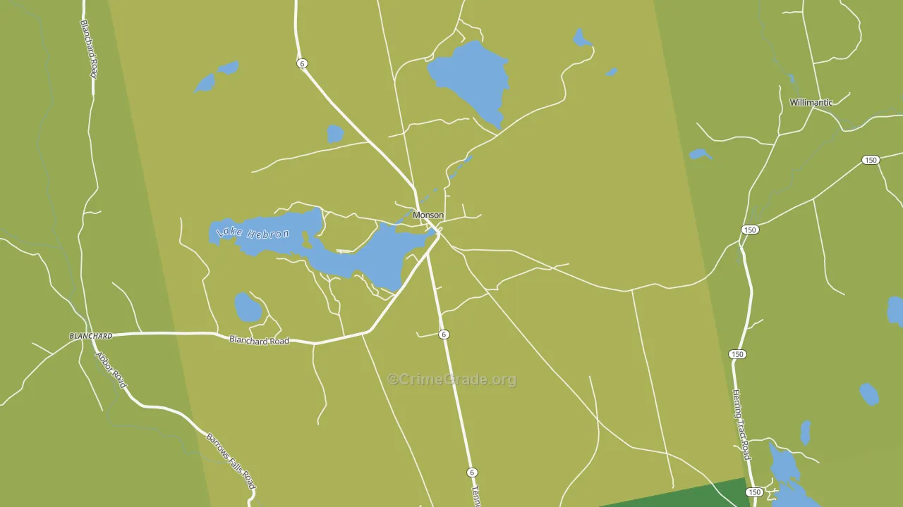 Monson, ME Map of Murder Rates