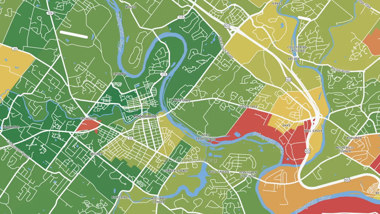 Mont Clare, PA Map of Murder Rates