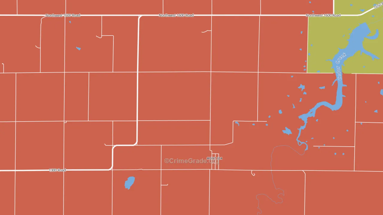 Mont Ida, KS Map of Murder Rates