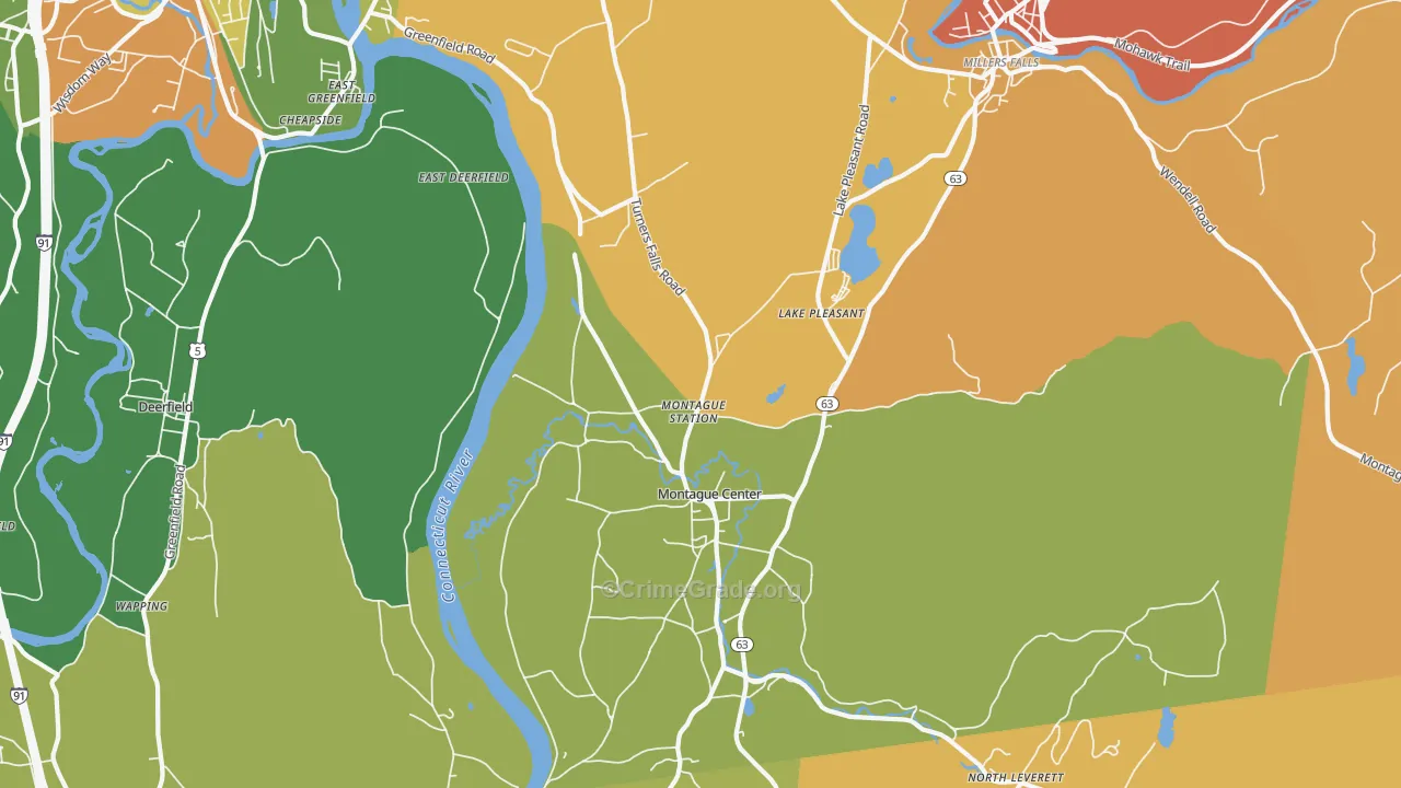 Montague, MA Map of Murder Rates