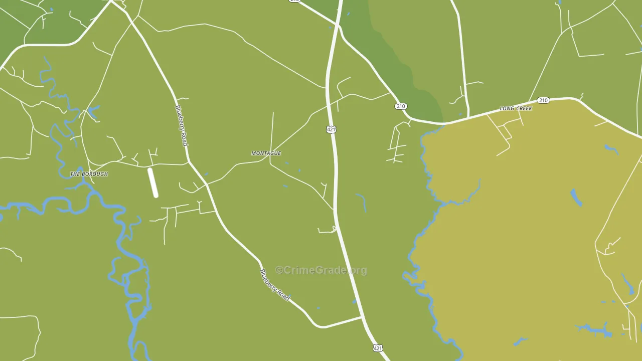 Montague, NC Map of Murder Rates