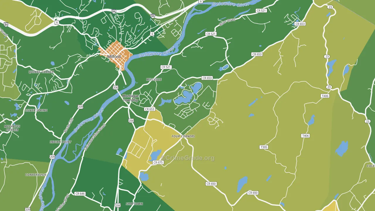 Montague, NJ Map of Murder Rates