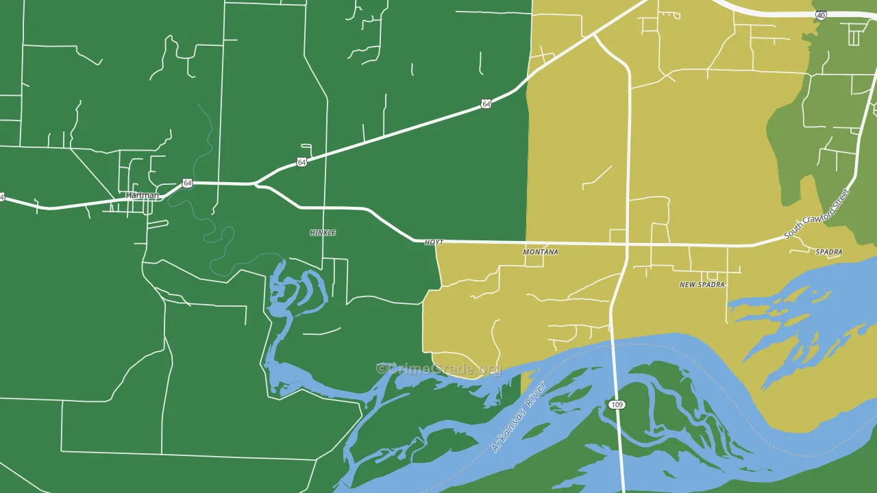 Montana, AR Map of Murder Rates