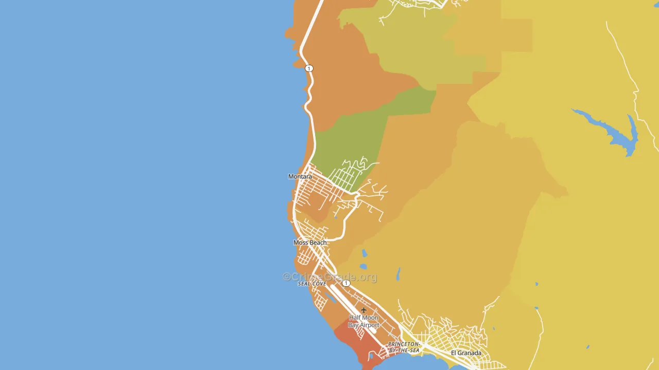 Montara, CA Map of Murder Rates