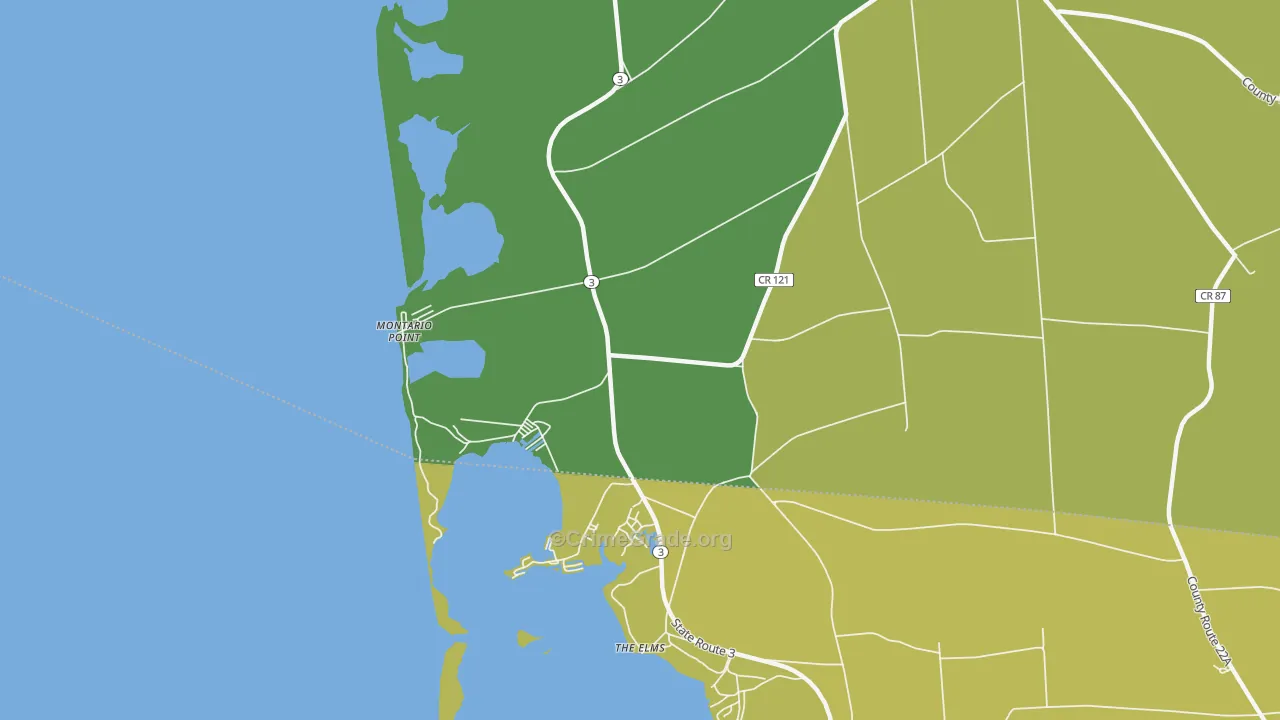 Montario Point, NY Map of Murder Rates