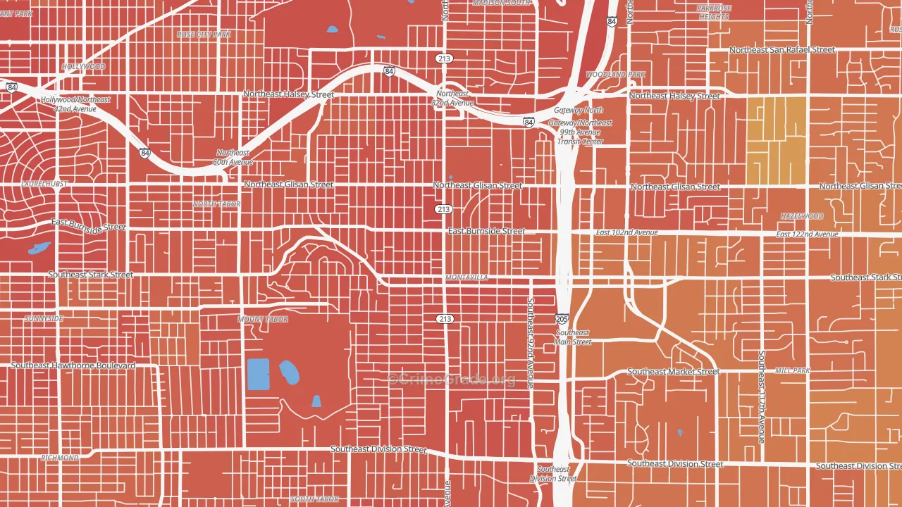 Montavilla, Portland, OR Map of Murder Rates
