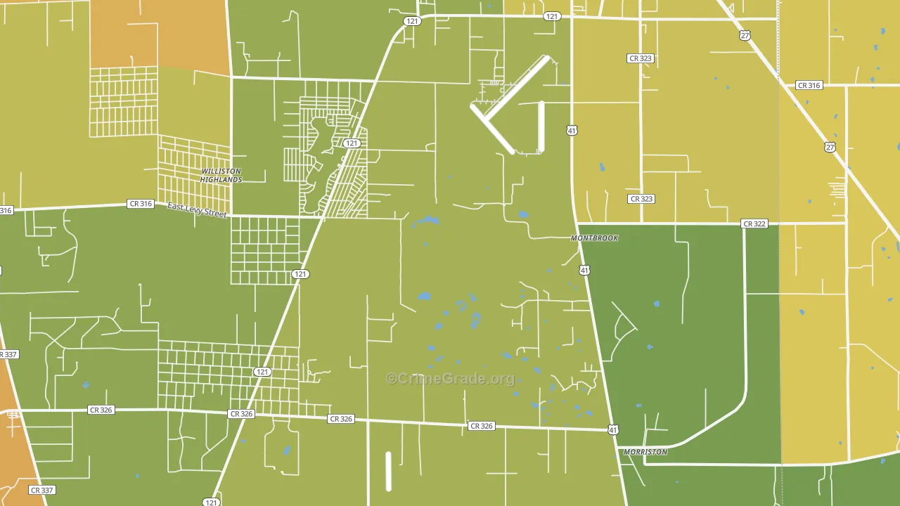 Montbrook, FL Map of Murder Rates