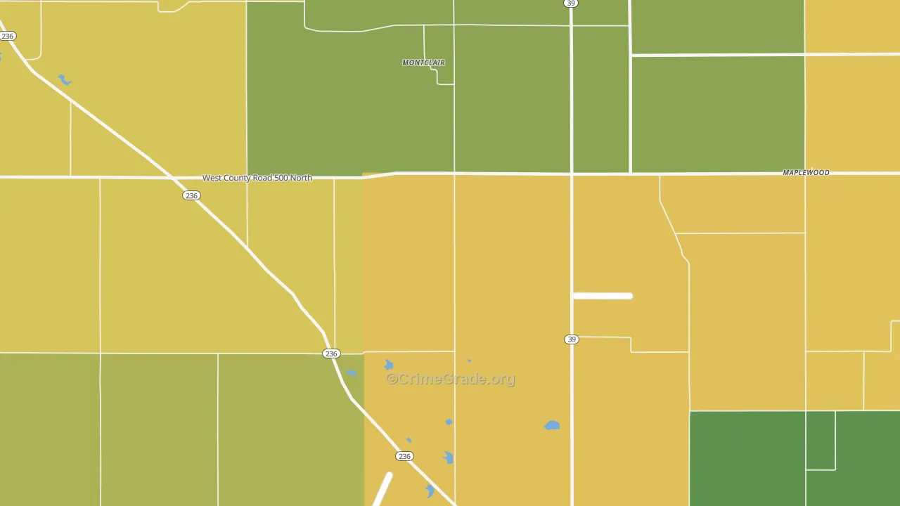 Montclair, IN Map of Murder Rates