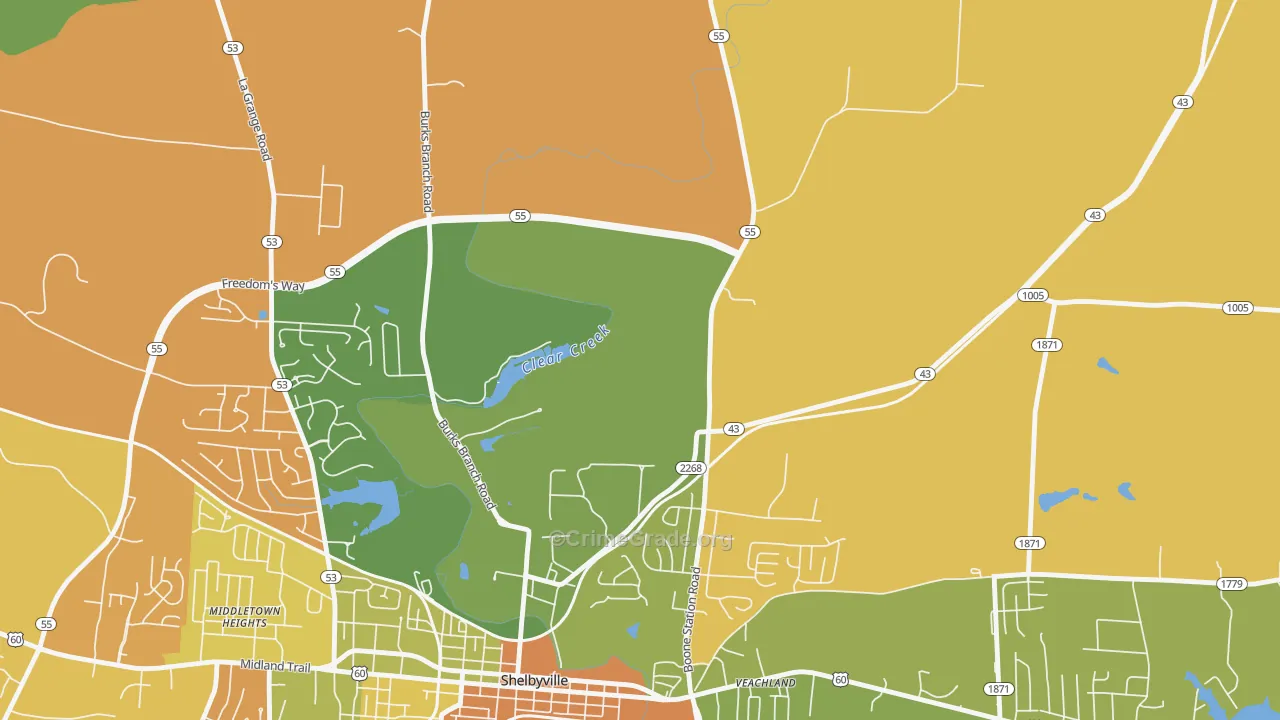 Montclair, KY Map of Murder Rates