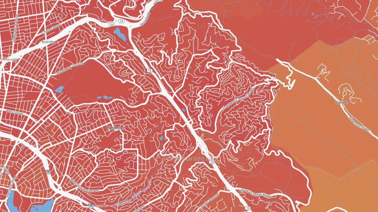 Montclair, Oakland, CA Map of Murder Rates