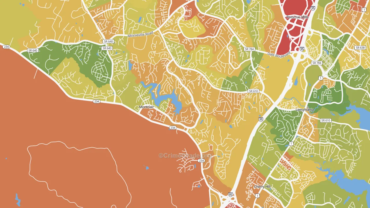 Montclair, VA Map of Murder Rates