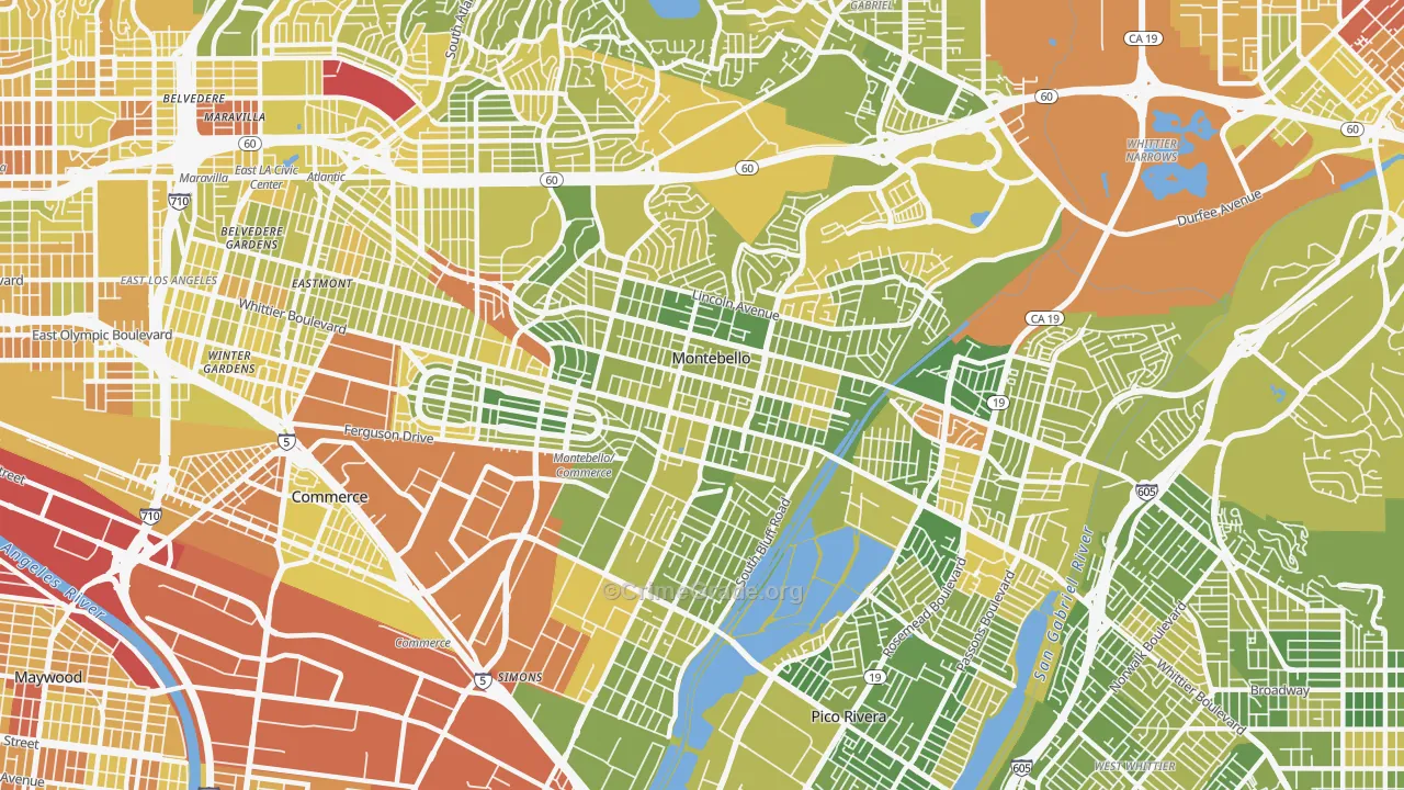Montebello, CA Map of Murder Rates
