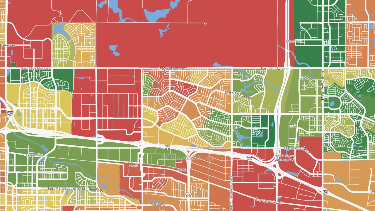 Montebello, Denver, CO Map of Murder Rates