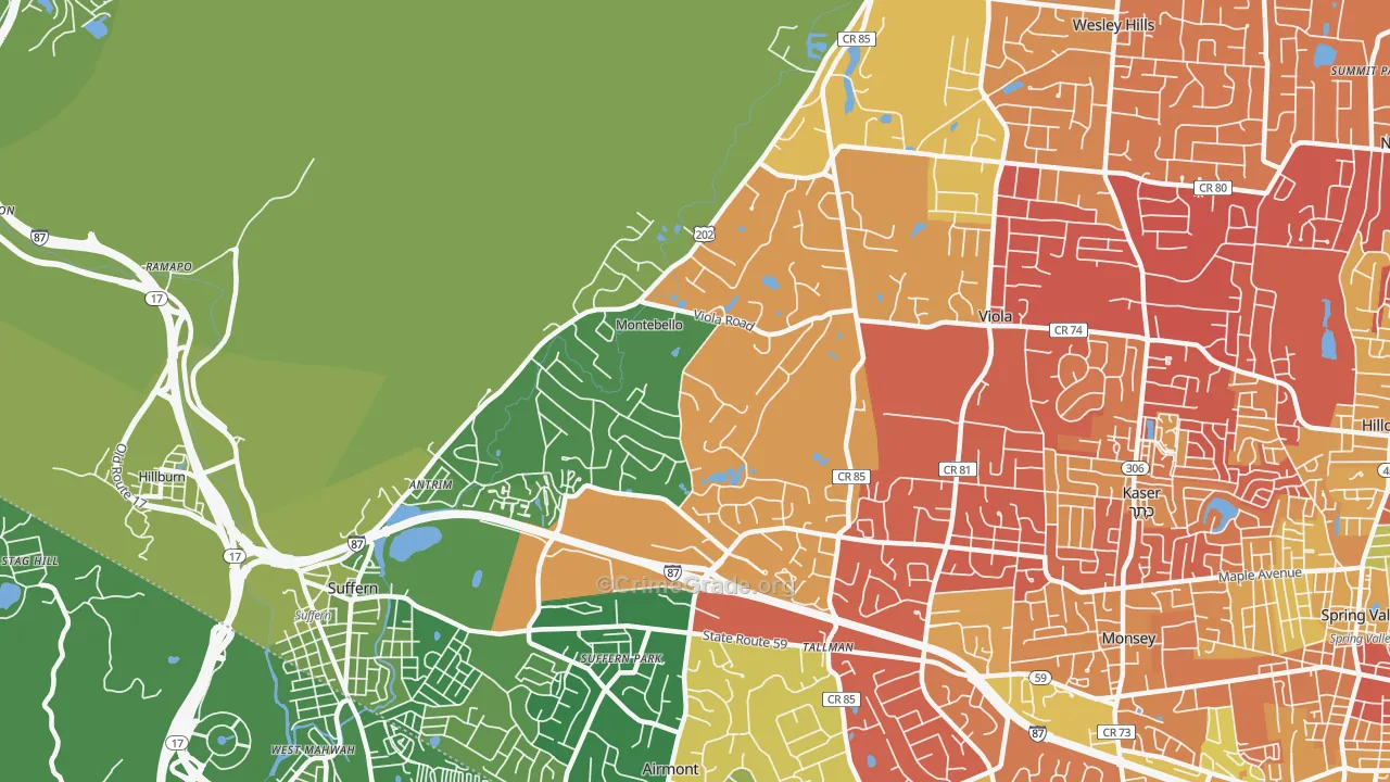 Montebello, NY Map of Murder Rates