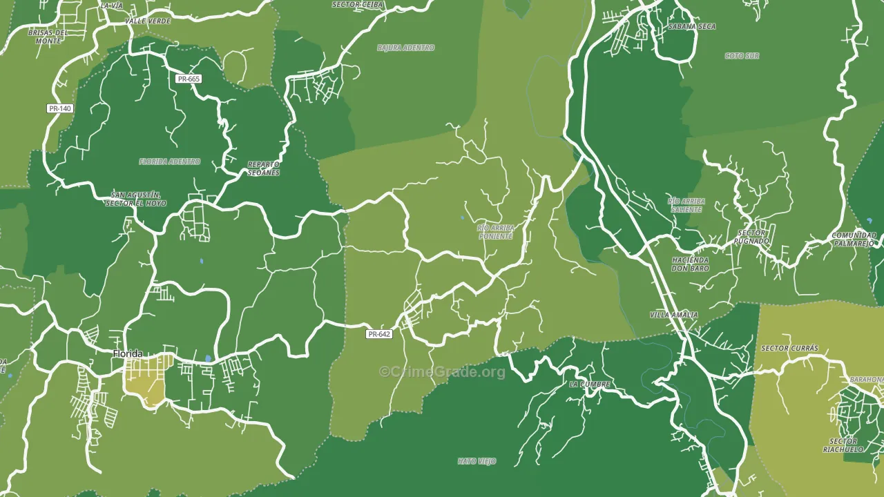 Montebello, PR Map of Murder Rates