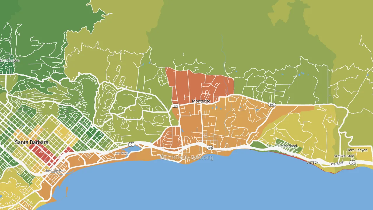 Montecito, CA Map of Murder Rates