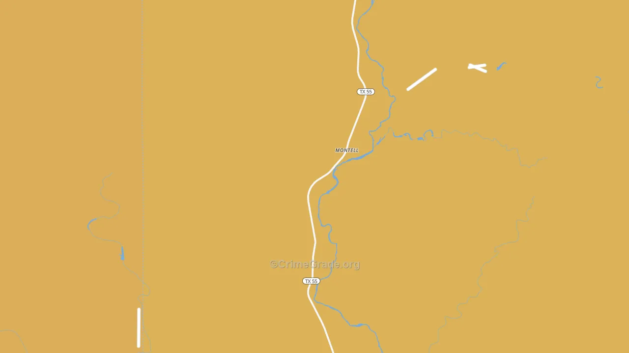 Montell, TX Map of Murder Rates