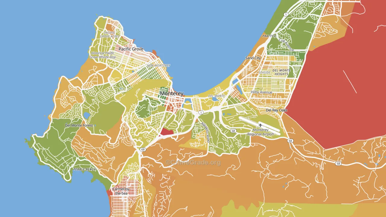 Monterey, CA Map of Murder Rates