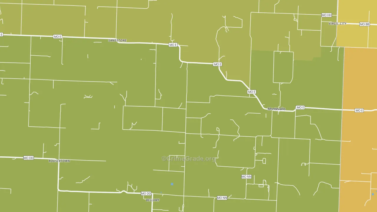 Montevallo, MO Map of Murder Rates
