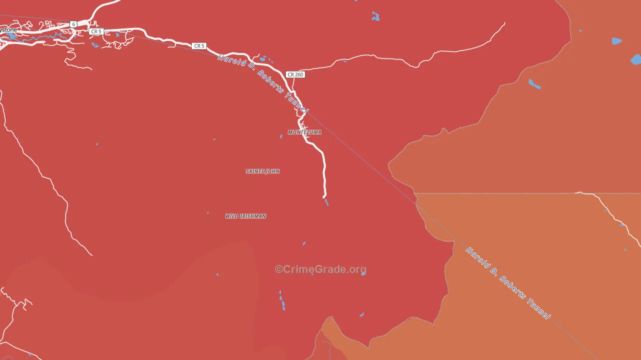 Montezuma, CO Map of Murder Rates