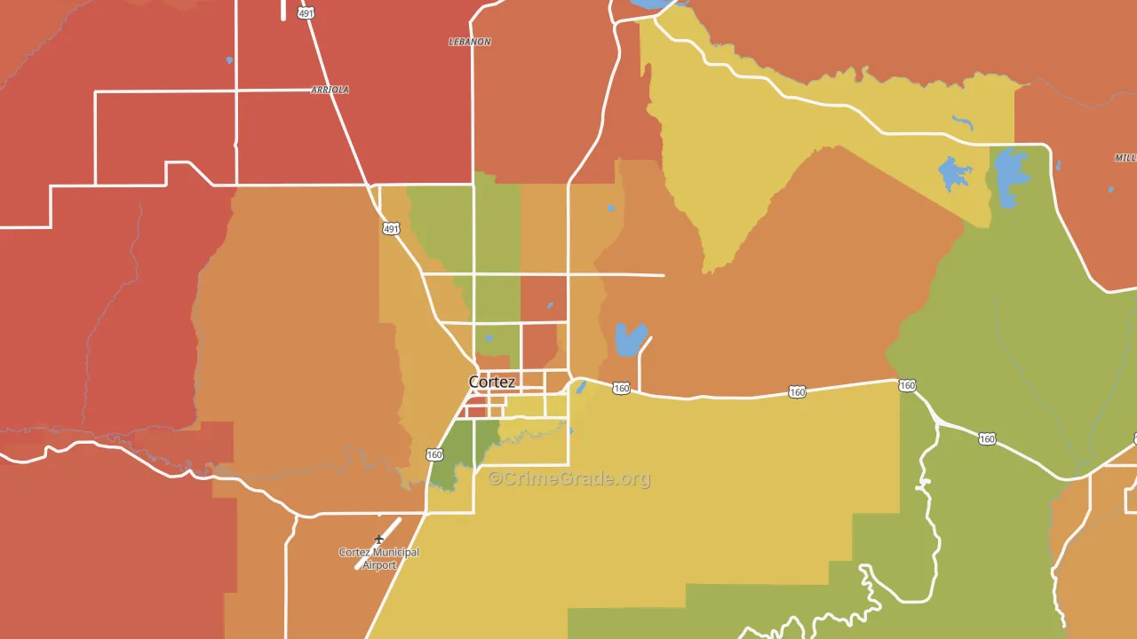 Montezuma County, CO Map of Murder Rates