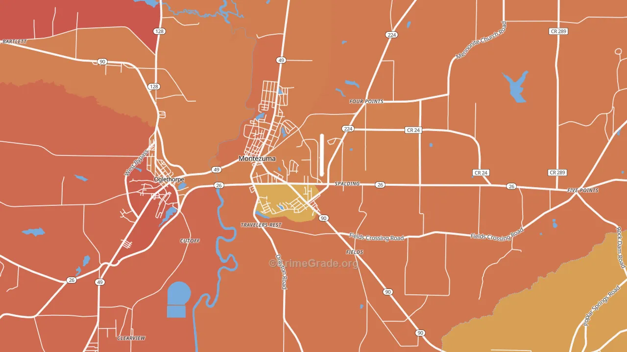 Montezuma, GA Map of Murder Rates