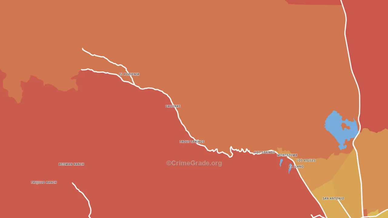 Montezuma, NM Map of Murder Rates