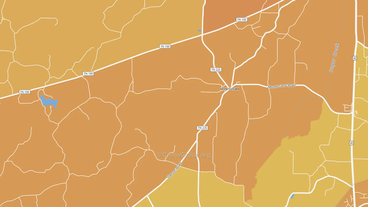 Montezuma, TN Map of Murder Rates