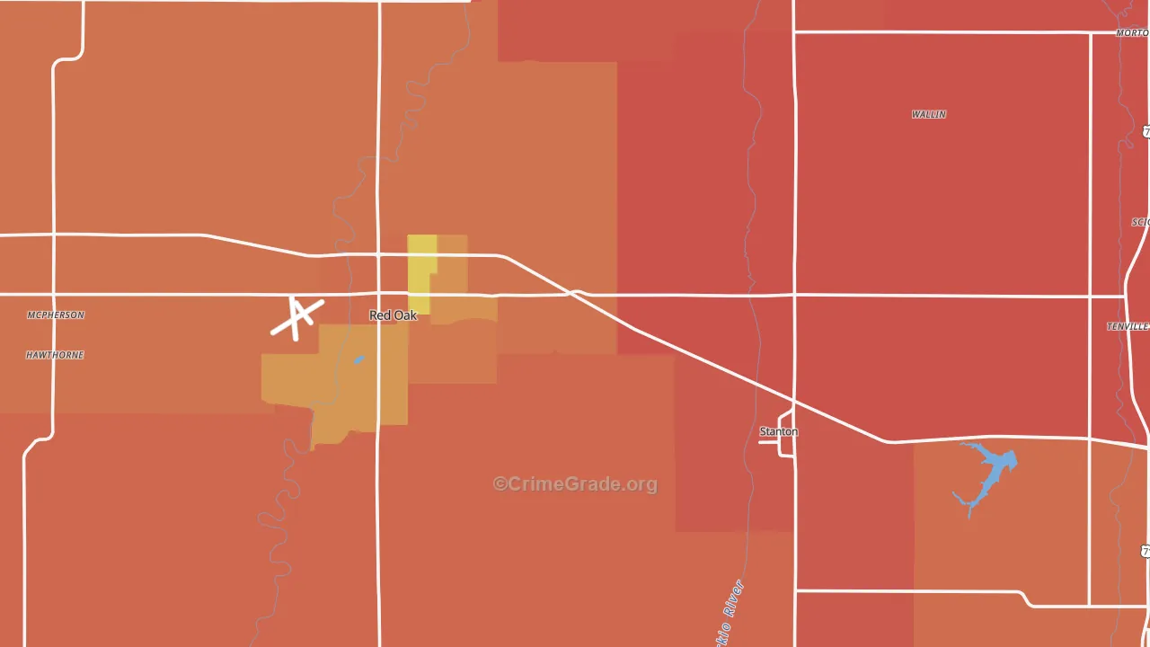 Montgomery County, IA Map of Murder Rates