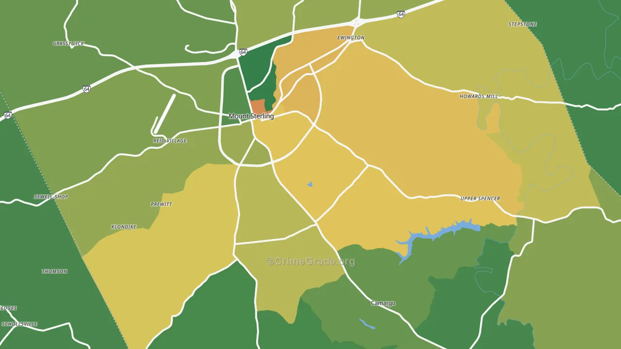 Montgomery County, KY Map of Murder Rates
