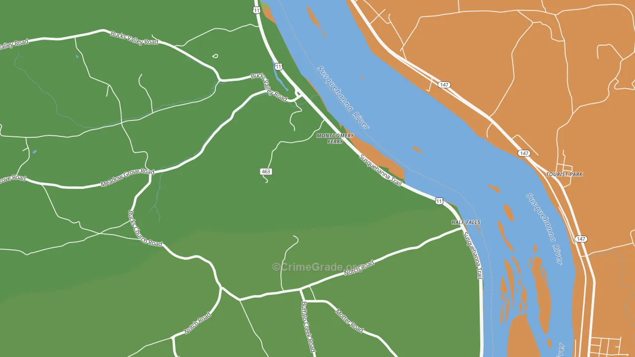 Montgomery Ferry, PA Map of Murder Rates