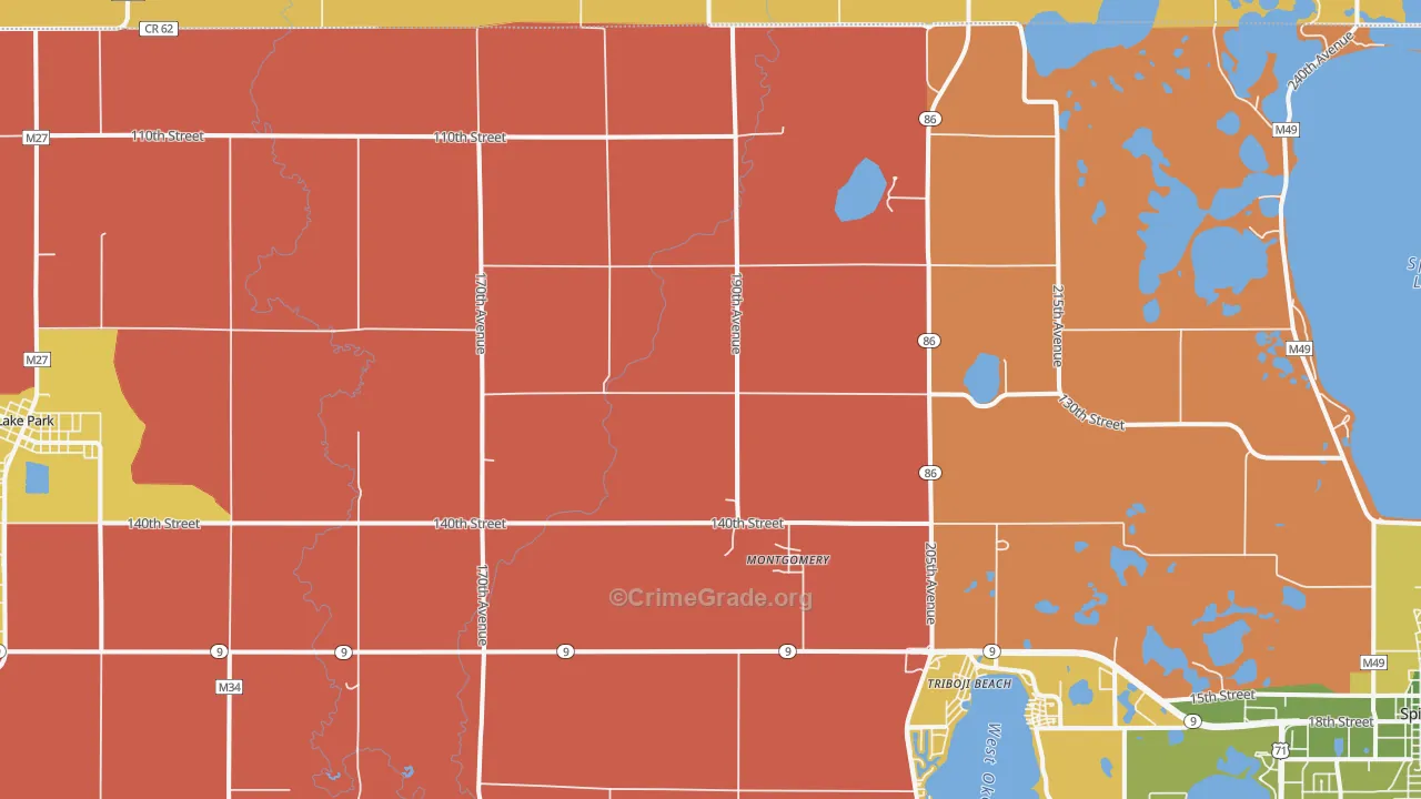 Montgomery, IA Map of Murder Rates