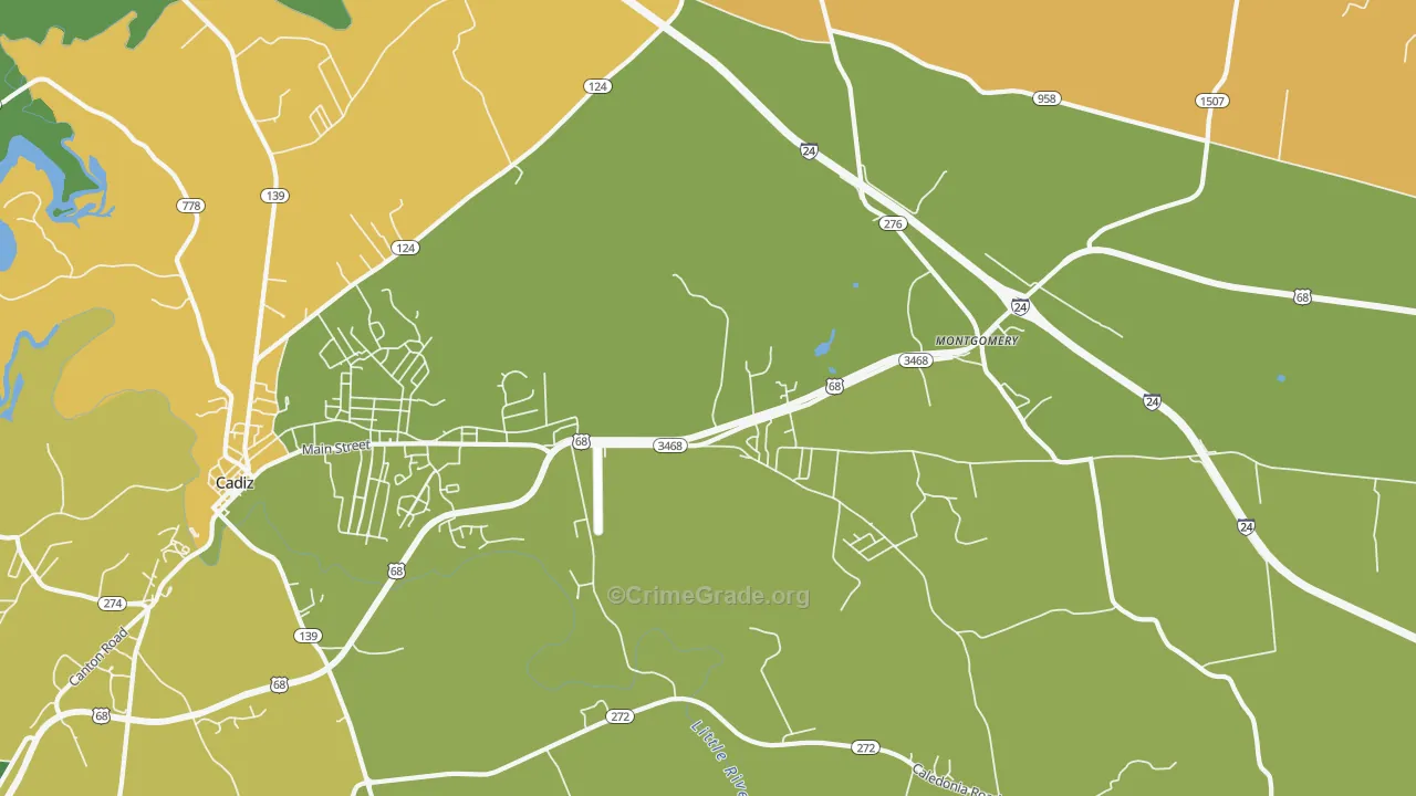 Montgomery, KY Map of Murder Rates