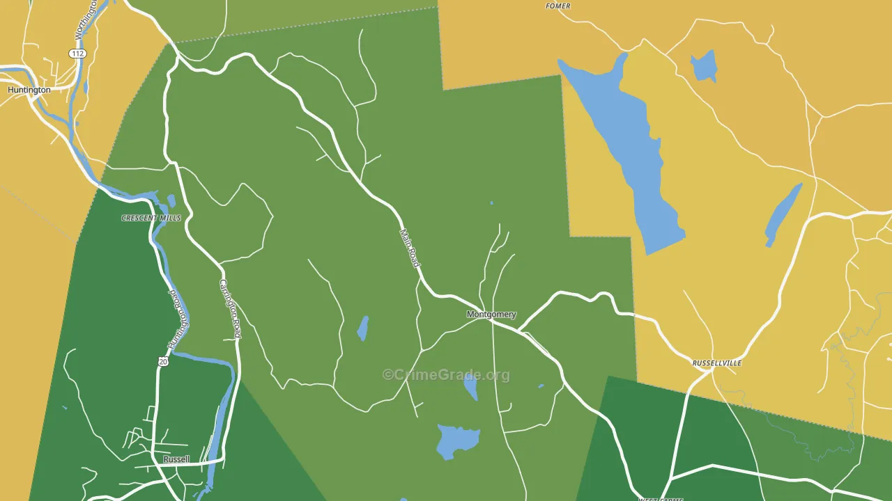Montgomery, MA Map of Murder Rates