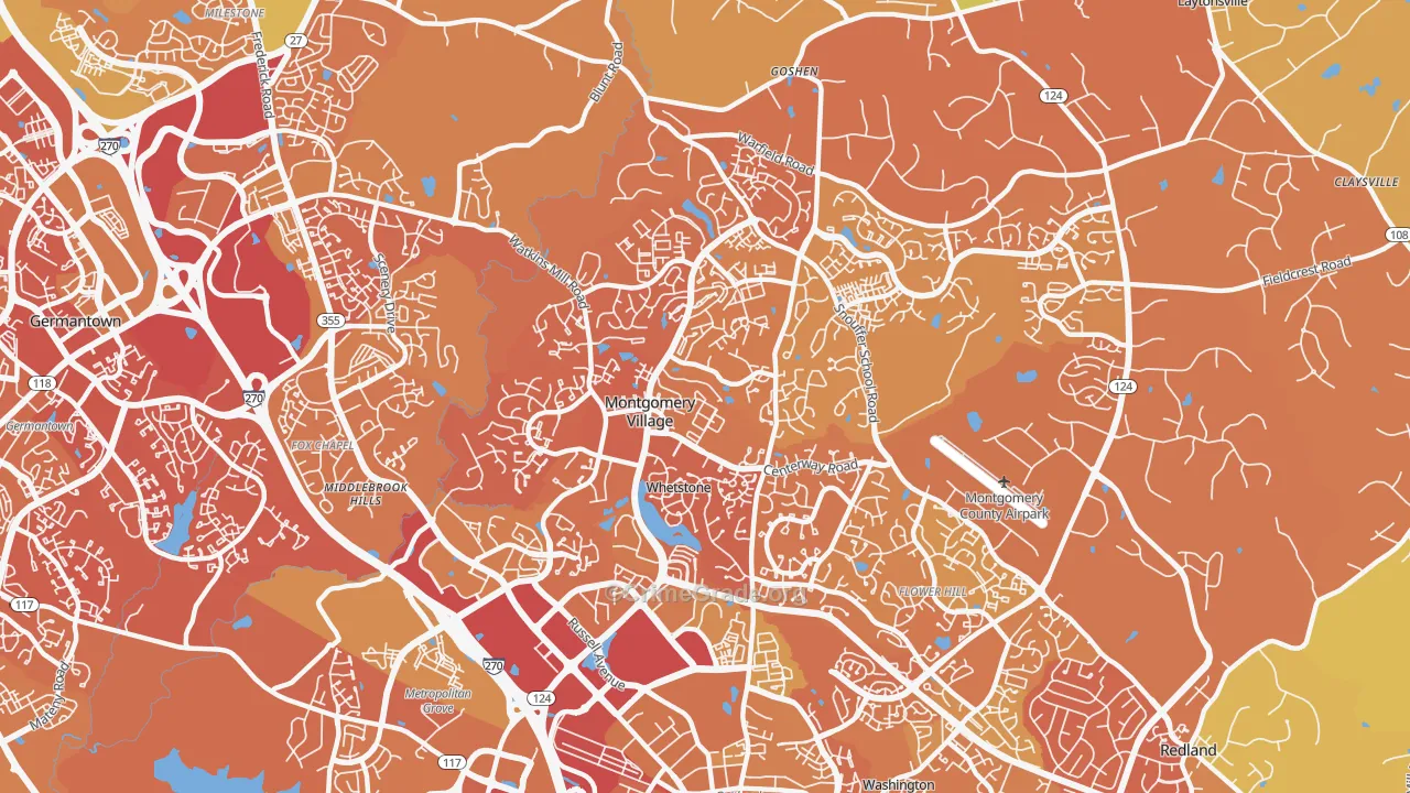 Montgomery Village, MD Map of Murder Rates