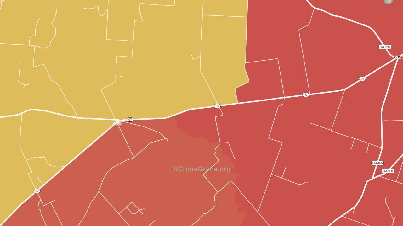 Monthalia, TX Map of Murder Rates