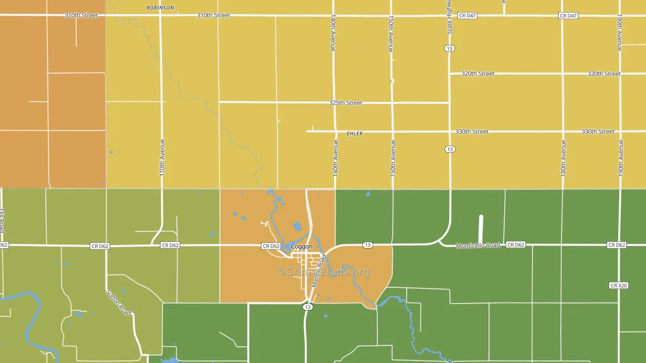 Monti, IA Map of Murder Rates