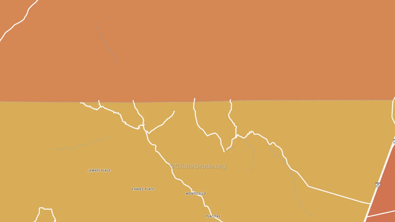 Monticello, NM Map of Murder Rates