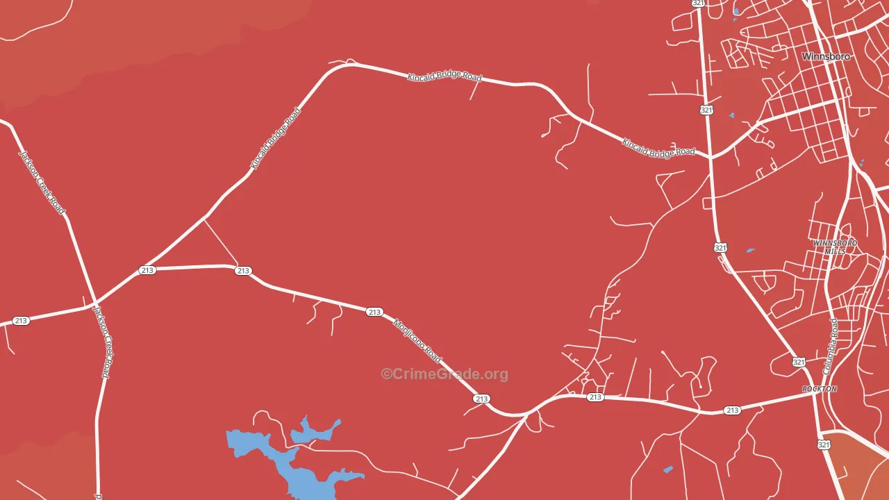 Monticello, SC Map of Murder Rates