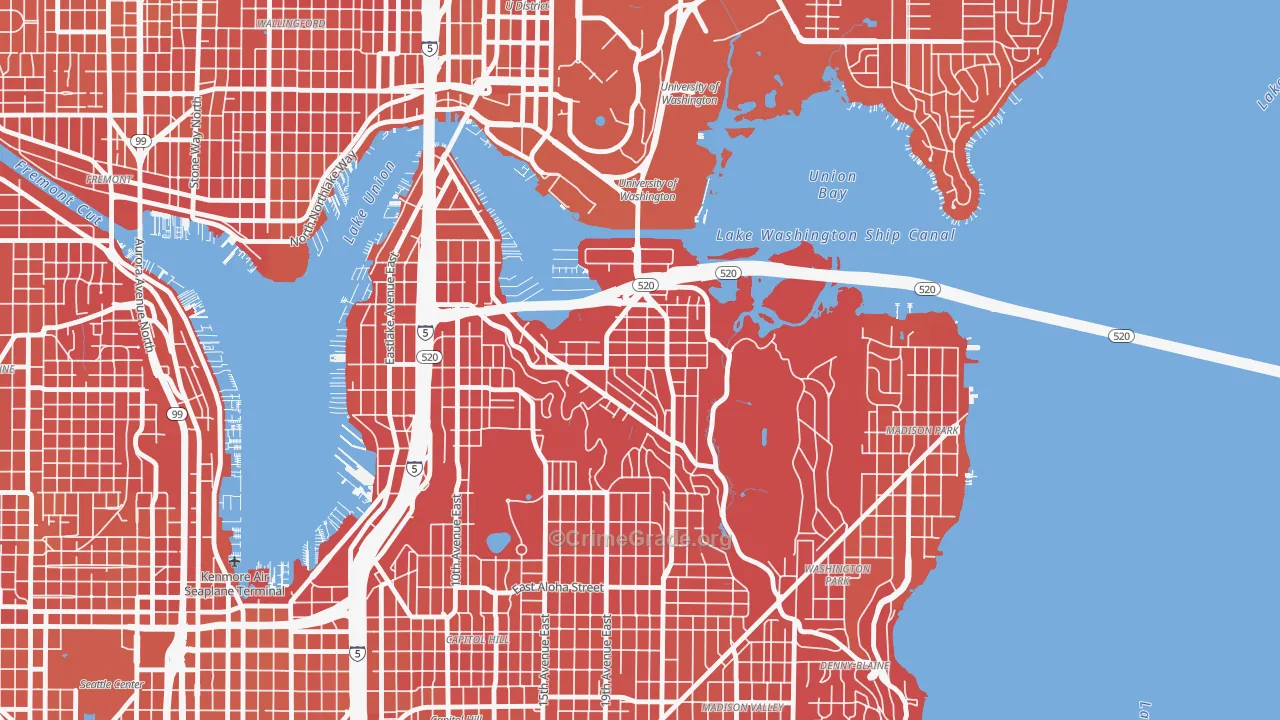 Montlake, Seattle, WA Map of Murder Rates