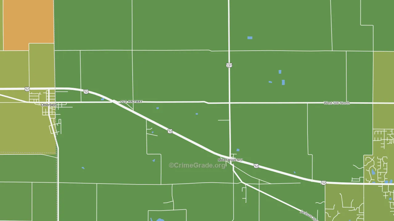 Montmorenci, IN Map of Murder Rates